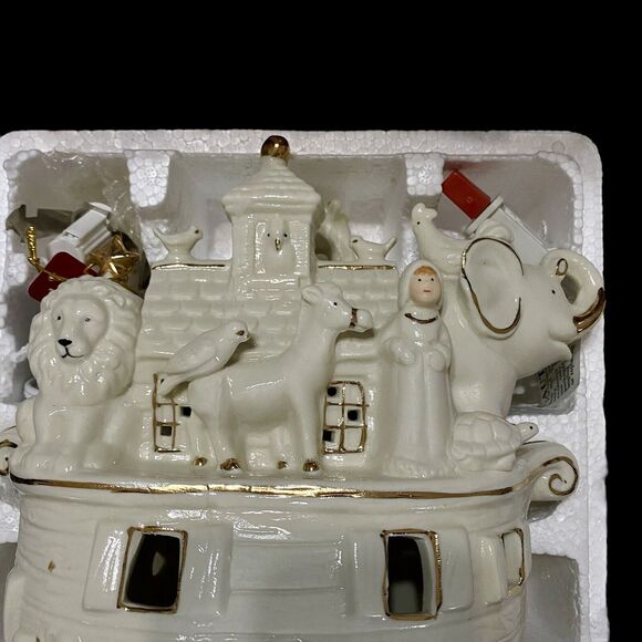 Noah’s Ark White Porcelain Bisque Accent Night Light JCPenney Home Collection - Picture 4 of 16